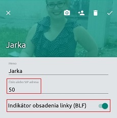 Pridanie nového BLF tlačidla do VIPTel Phone