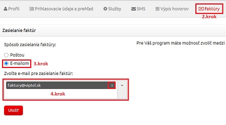 Nastavenie zasielania faktúr e-mailom