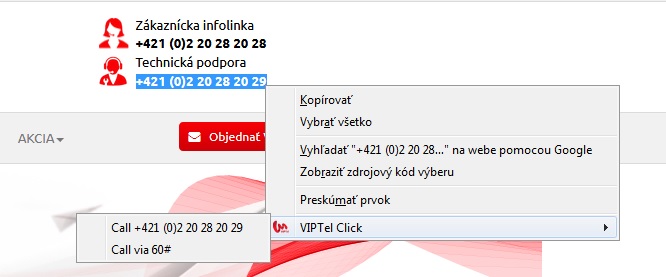 VIPTel Click viacero identit, ukazka